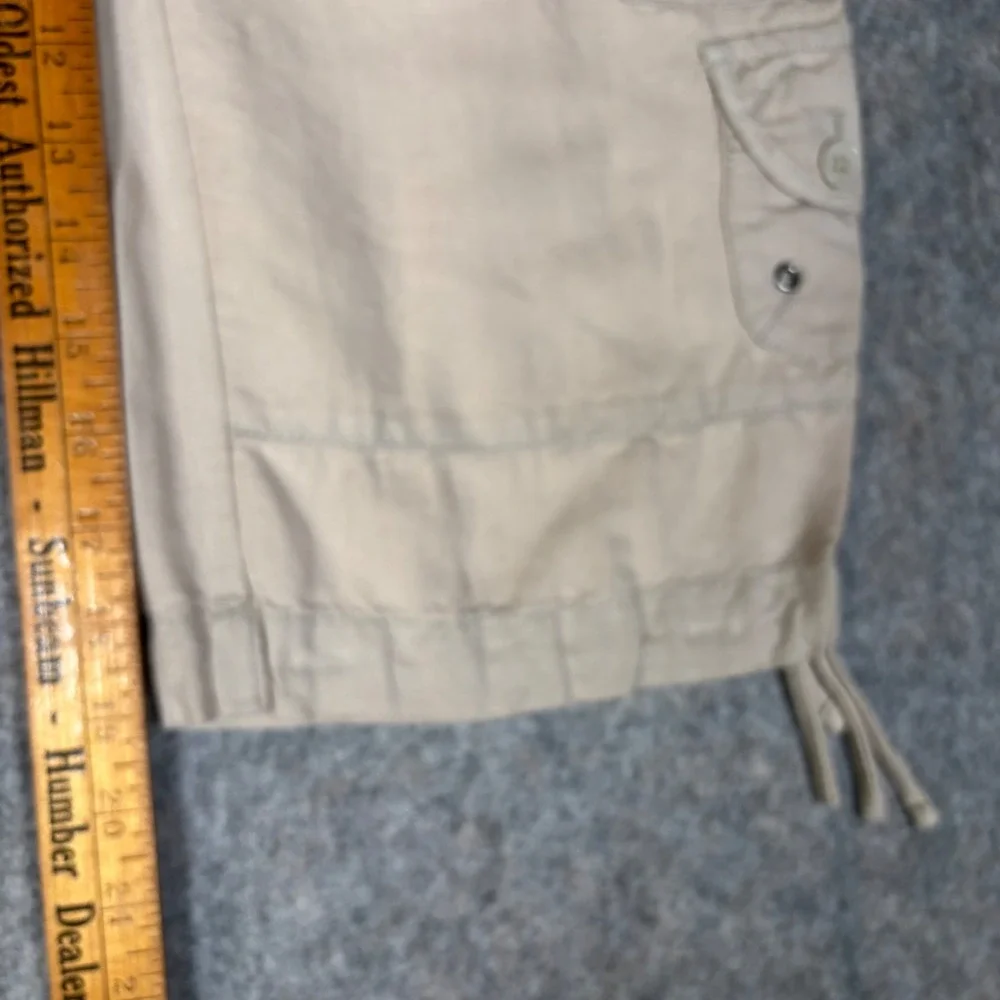 Banana‎ Republic Cargo Capris Womens 6 Tan Linen Blend Martin Fit Cropped Pants
